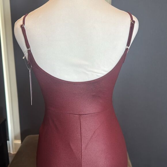 Women’s BodyCon Wild Fable Burgundy Liquid Bodysuit Ankle Length Size S NWT - Picture 5 of 13